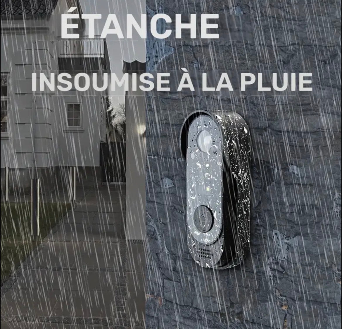 Wireless Outdoor Anti-Theft Video Doorbell Intercom with Display Screen, 2.4G/3G/4G/5G Wireless-Sonnette vidéo sans fil anti-vol extérieur interphone avec écran d'affichage, 2,4G/3G/4G/5G sans fil
