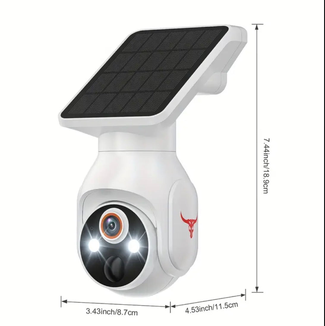 Panoramic Camera with Solar Panel, WiFi Home Camera with Night Vision – 24/7 Wireless Security -Caméra Panoramique avec panneau solaire, Caméra Wifi pour la maison à vision nocturne – Sécurité 24h/24 Sans Fil