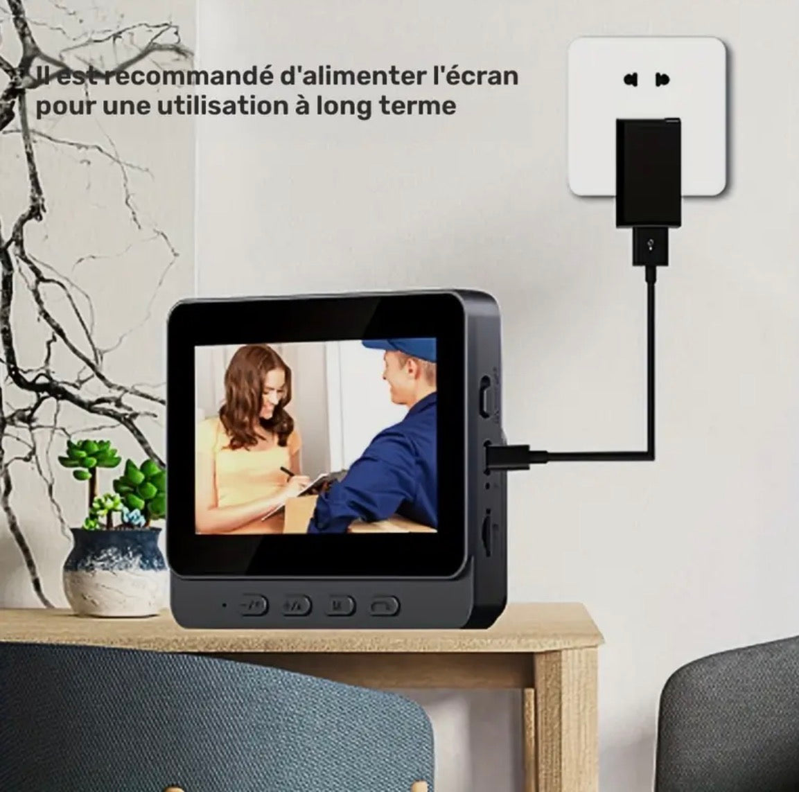 Wireless Outdoor Anti-Theft Video Doorbell Intercom with Display Screen, 2.4G/3G/4G/5G Wireless-Sonnette vidéo sans fil anti-vol extérieur interphone avec écran d'affichage, 2,4G/3G/4G/5G sans fil