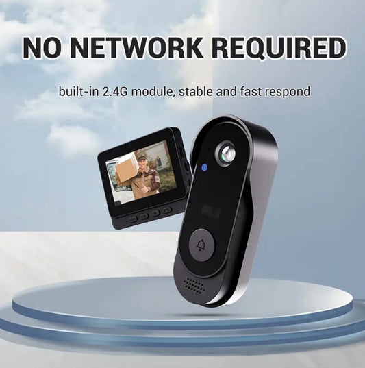 Wireless Outdoor Anti-Theft Video Doorbell Intercom with Display Screen, 2.4G/3G/4G/5G Wireless-Sonnette vidéo sans fil anti-vol extérieur interphone avec écran d'affichage, 2,4G/3G/4G/5G sans fil