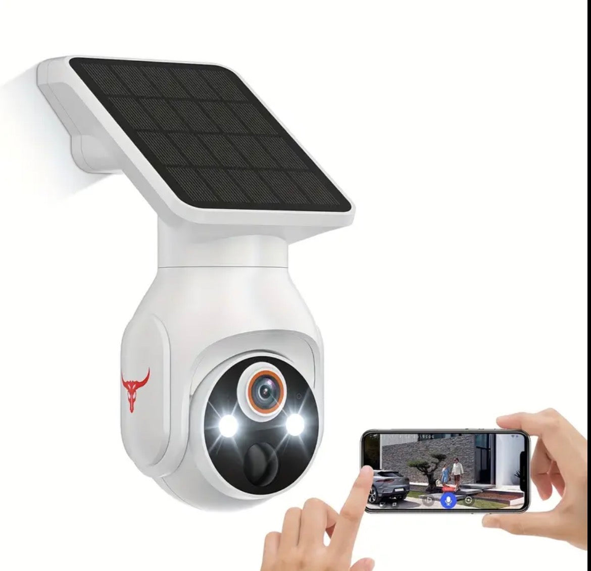 Panoramic Camera with Solar Panel, WiFi Home Camera with Night Vision – 24/7 Wireless Security -Caméra Panoramique avec panneau solaire, Caméra Wifi pour la maison à vision nocturne – Sécurité 24h/24 Sans Fil