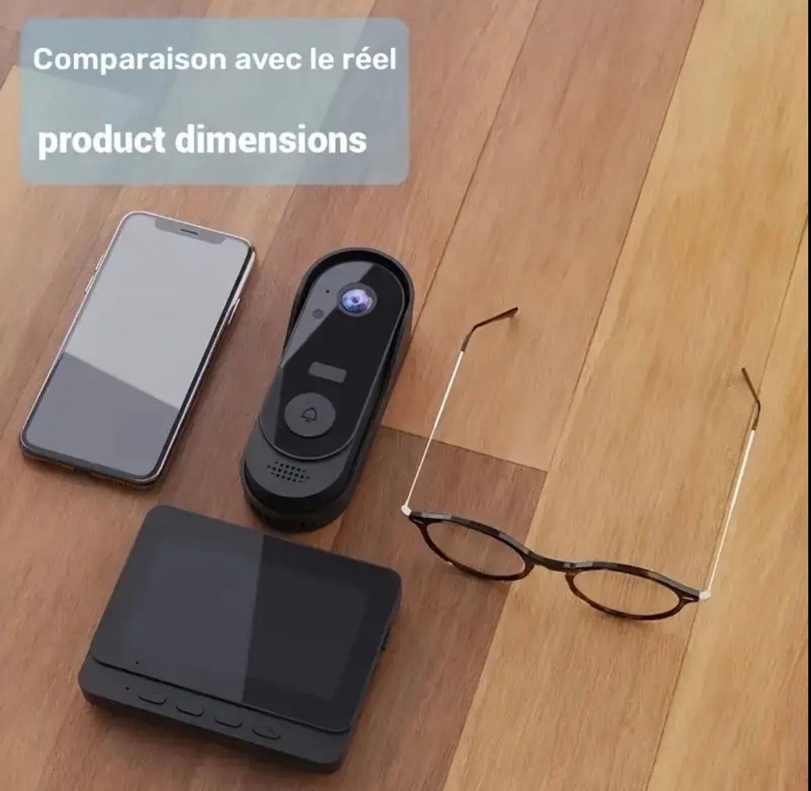 Wireless Outdoor Anti-Theft Video Doorbell Intercom with Display Screen, 2.4G/3G/4G/5G Wireless-Sonnette vidéo sans fil anti-vol extérieur interphone avec écran d'affichage, 2,4G/3G/4G/5G sans fil