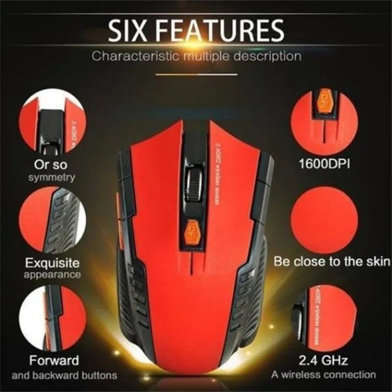 Mini Portable Mouse Mice 2.4GHz Wireless Optical Game Mouse for PC Laptop Computer USB Receiver