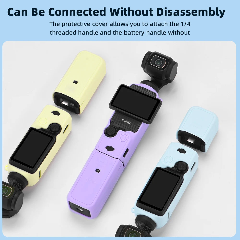 Case for DJI OSMO Pocket 3 Silicone Protective Cover Anti-Scratch Lens Cap Protector for Pocket3 Case Camera Shell Accessories