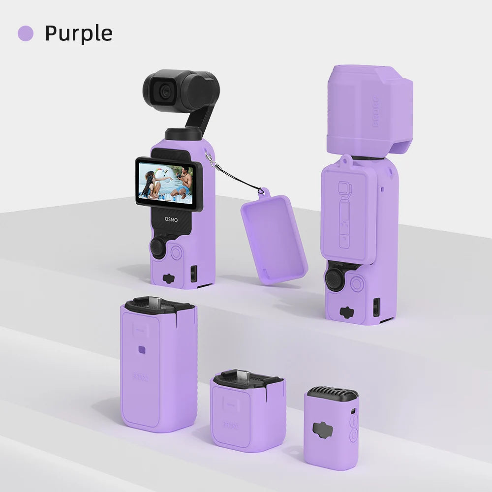 Case for DJI OSMO Pocket 3 Silicone Protective Cover Anti-Scratch Lens Cap Protector for Pocket3 Case Camera Shell Accessories