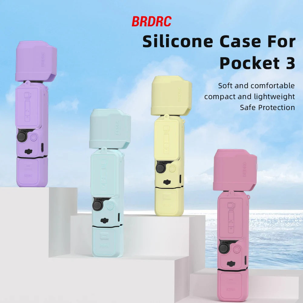Case for DJI OSMO Pocket 3 Silicone Protective Cover Anti-Scratch Lens Cap Protector for Pocket3 Case Camera Shell Accessories