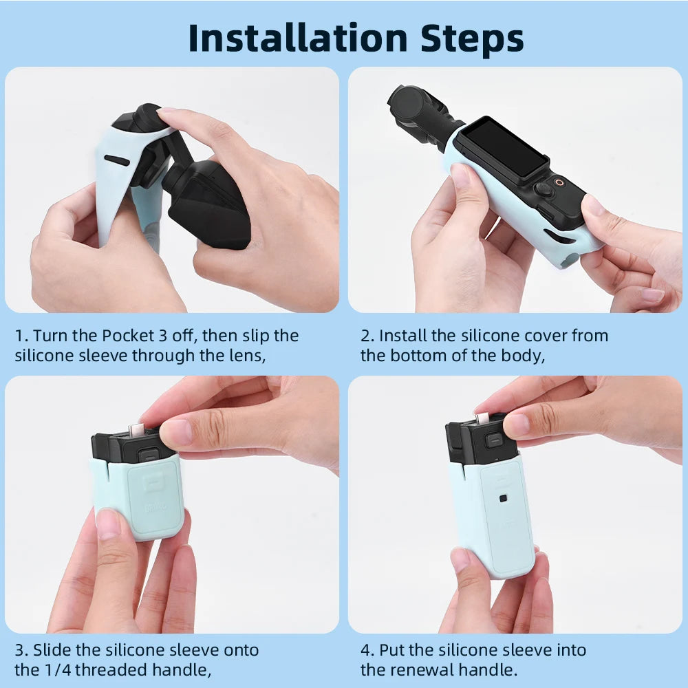 Case for DJI OSMO Pocket 3 Silicone Protective Cover Anti-Scratch Lens Cap Protector for Pocket3 Case Camera Shell Accessories