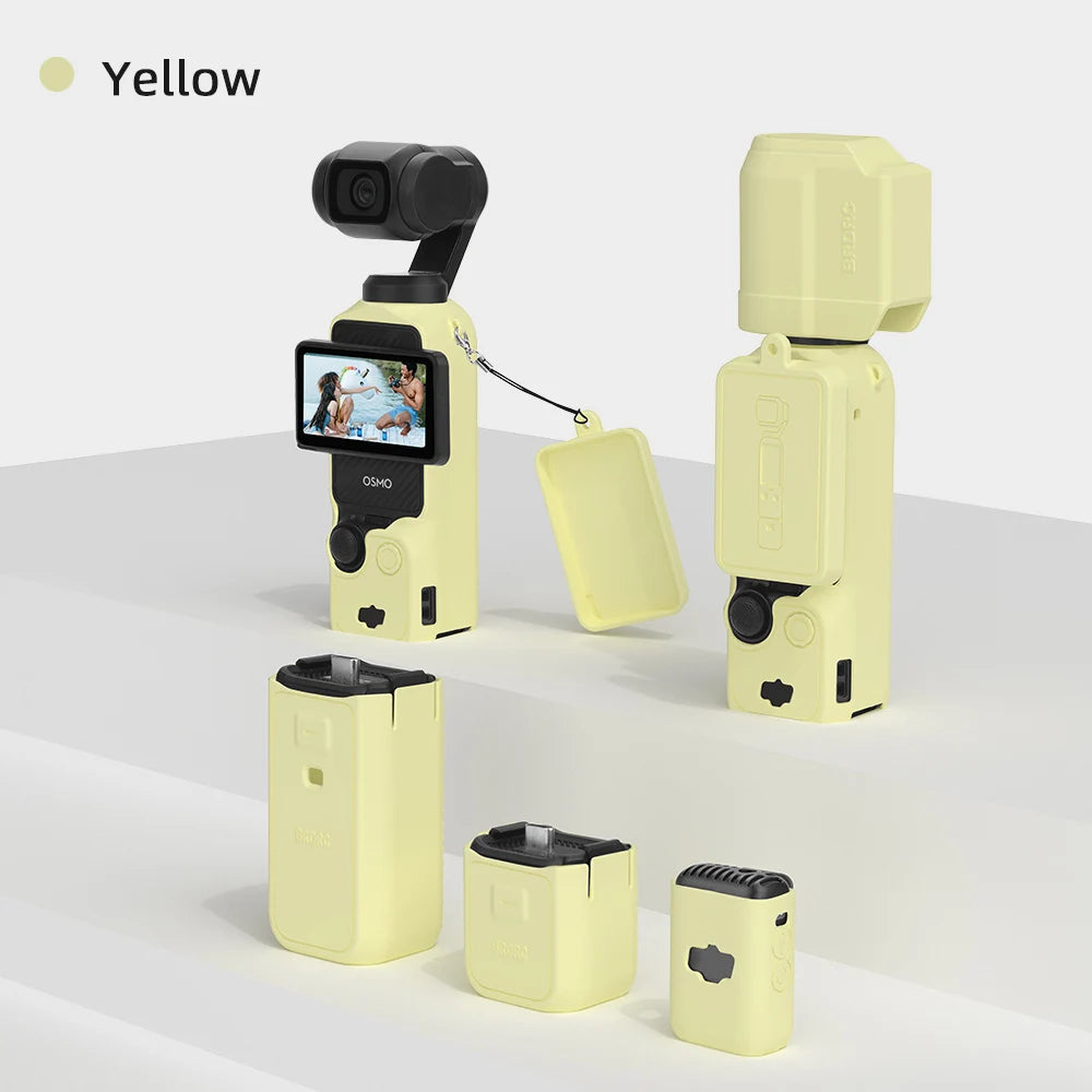Case for DJI OSMO Pocket 3 Silicone Protective Cover Anti-Scratch Lens Cap Protector for Pocket3 Case Camera Shell Accessories