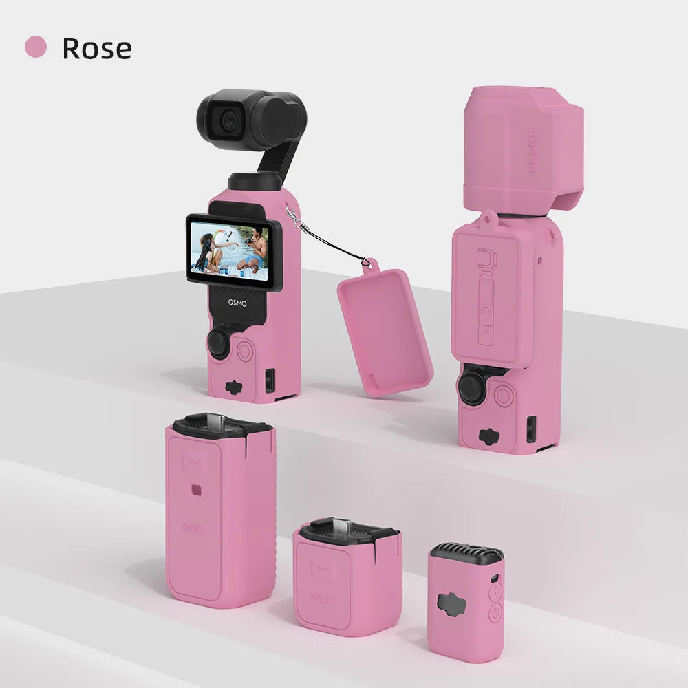 Case for DJI OSMO Pocket 3 Silicone Protective Cover Anti-Scratch Lens Cap Protector for Pocket3 Case Camera Shell Accessories