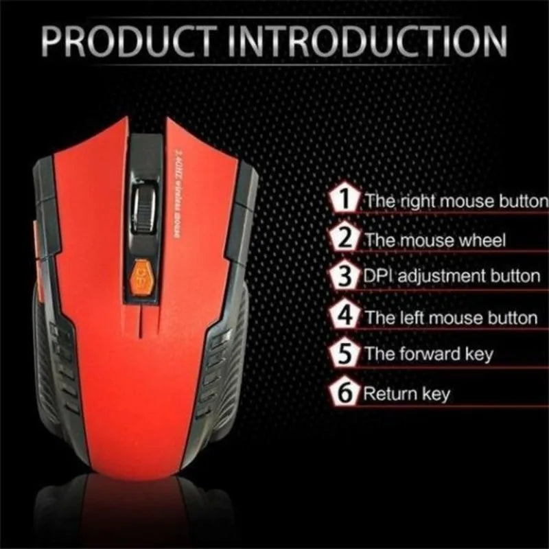 Mini Portable Mouse Mice 2.4GHz Wireless Optical Game Mouse for PC Laptop Computer USB Receiver